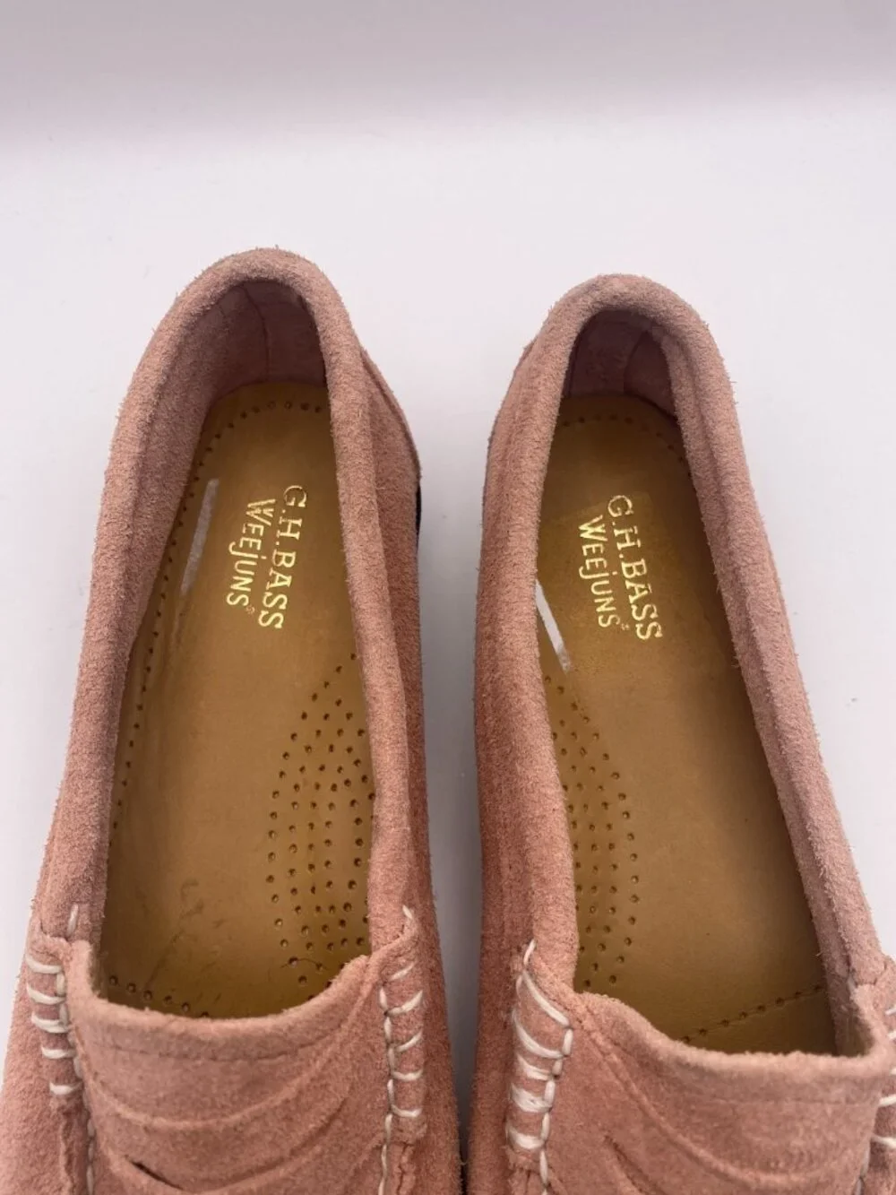 G.H.BASS Women's Whitney Hairy Suede Weejuns® Pink Penny Loafers Sz 6.5